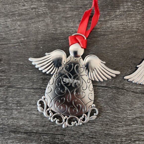 Hanging Christmas Ornaments Angel with Wings and Snowflake Set of 4 - Picture 3 of 10